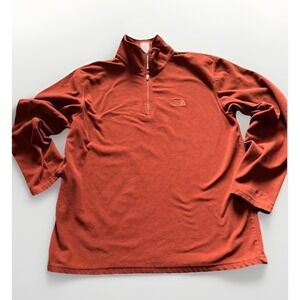 The North Face TKA 100 Jacket Mens Sz M  Red Orange 1/4 Zip Lightweight Pullover